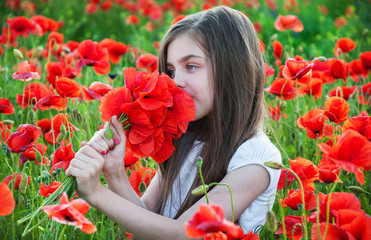 Girl in the poppy field