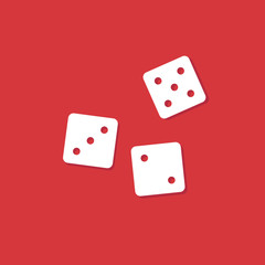 dice cubes illustration on red