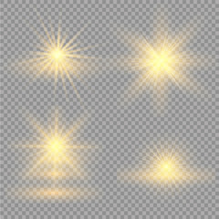 Glow light effect. Star burst with sparkles