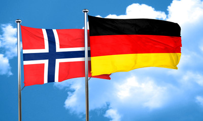 norway flag with Germany flag, 3D rendering