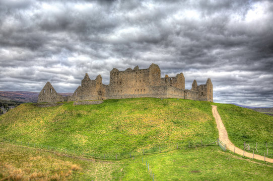 Ruthven castle Badenoch Scotland UK ancient historic barracks fortification in HDR
