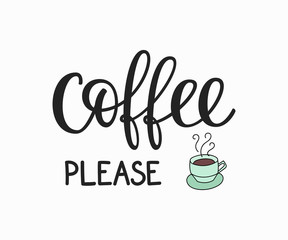 Quote coffee cup typography