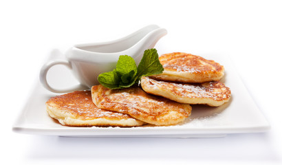 Fresh Homemade Pancakes with Syrup