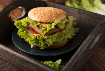 homemade hamburger