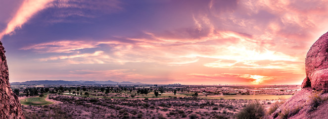 Beautiful colorful sunset over Phoenix,Az,USA