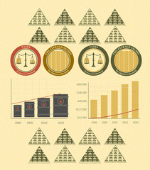 vintage infographics money and coins