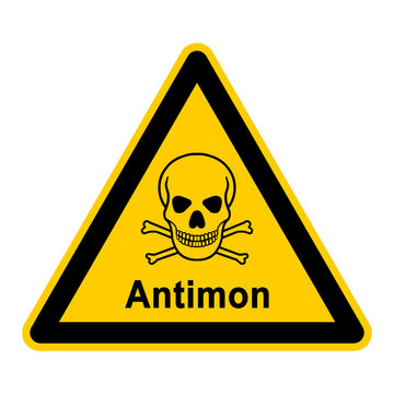 wso244 WarnSchildOrange - Warnung vor Antimon - Antimonium - g4437