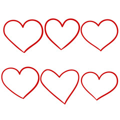 Heart Icons Set, hand drawn icons and illustrations for valentines and wedding