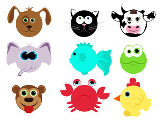 Collection of cute face animal