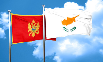 Montenegro flag with Cyprus flag, 3D rendering © Argus