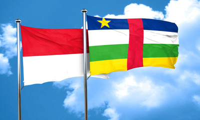 monaco flag with Central African Republic flag, 3D rendering