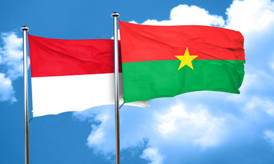 monaco flag with Burkina Faso flag, 3D rendering