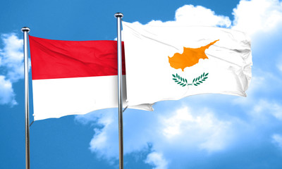 monaco flag with Cyprus flag, 3D rendering