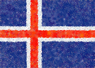 Flag of Iceland with flowers