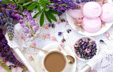 Romantic Breakfast in bed. The view from the top.