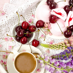 Romantic Breakfast in bed. The view from the top.