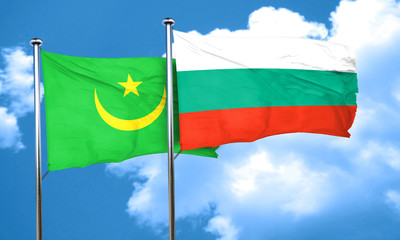 Mauritania flag with Bulgaria flag, 3D rendering