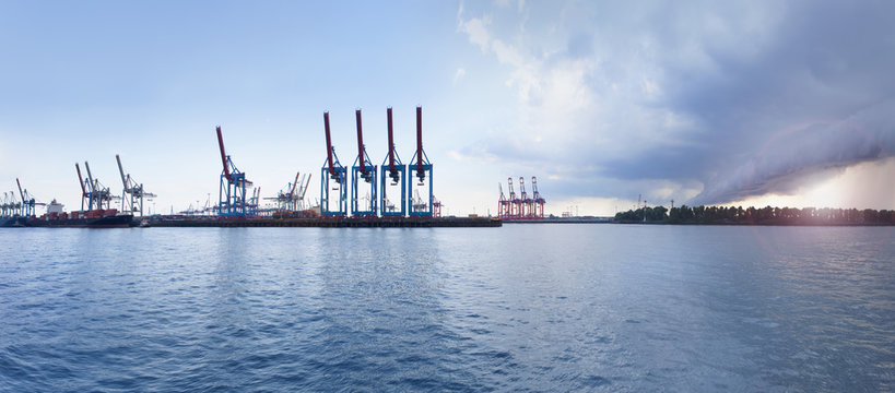 Cranes on a loading dock