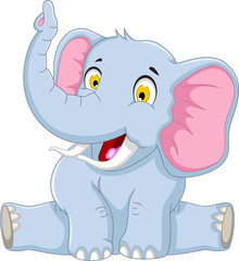 cute elephant cartoon posing