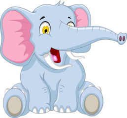 cute elephant cartoon sitting