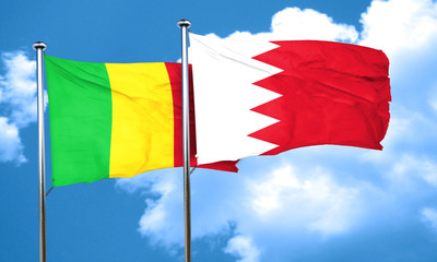Mali flag with Bahrain flag, 3D rendering