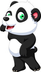  cute panda cartoon posing