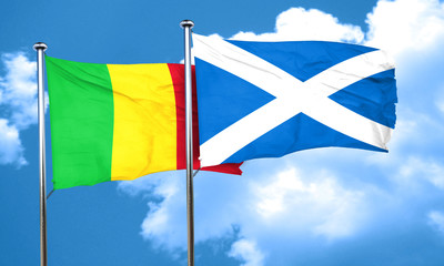 Mali flag with Scotland flag, 3D rendering