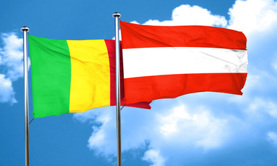 Mali flag with Austria flag, 3D rendering