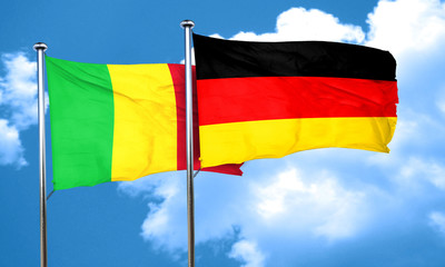 Mali flag with Germany flag, 3D rendering