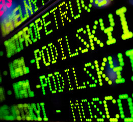 Fototapeta premium Information board with train schedule