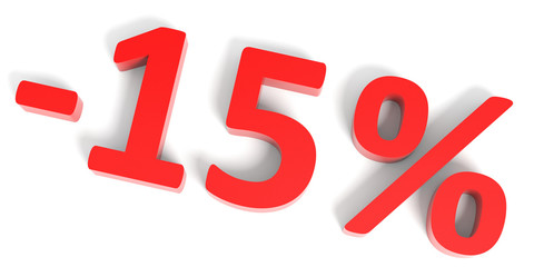 Discount 15 percent off sale.