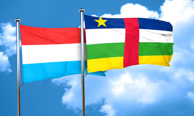 Luxembourg flag with Central African Republic flag, 3D rendering