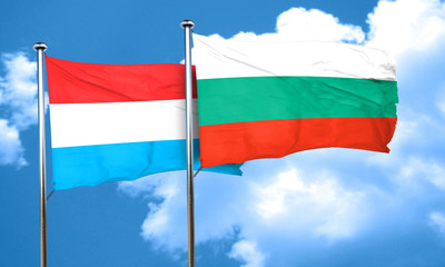 Luxembourg flag with Bulgaria flag, 3D rendering