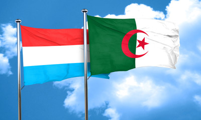 Luxembourg flag with Algeria flag, 3D rendering