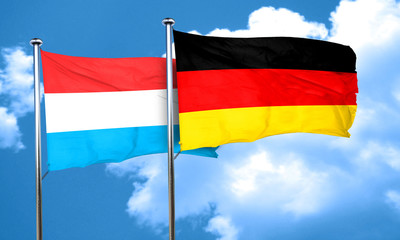 Luxembourg flag with Germany flag, 3D rendering
