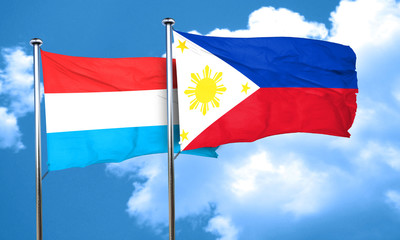 Luxembourg flag with Philippines flag, 3D rendering