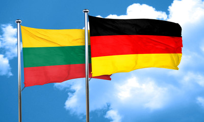 Lithuania flag with Germany flag, 3D rendering © Argus
