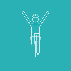 Modern Illustration of cycling race winner.