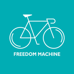 Modern Illustration of linear bicycle.