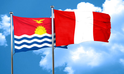 Kiribati flag with Peru flag, 3D rendering