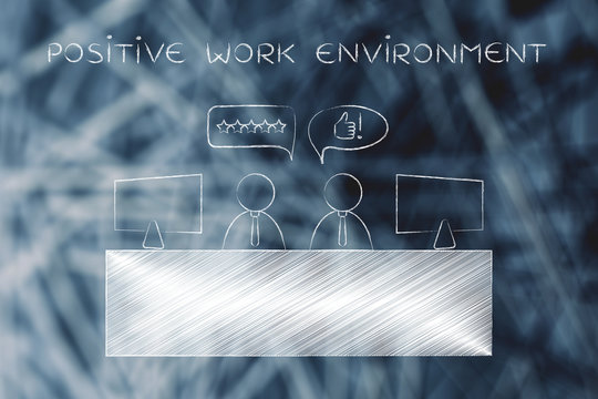 colleagues getting along well, positive work environment