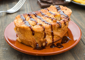 homemade french toast with chocolate