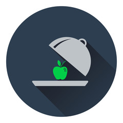 Fototapeta premium Icon of Apple inside cloche