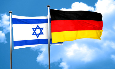 Israel flag with Germany flag, 3D rendering