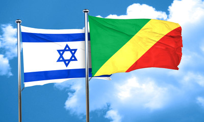 Israel flag with congo flag, 3D rendering