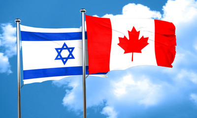 Israel flag with Canada flag, 3D rendering