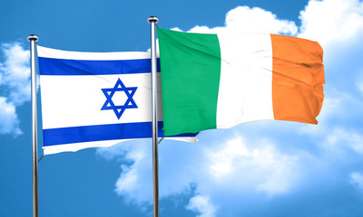 Israel flag with Ireland flag, 3D rendering