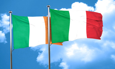 Ireland flag with Italy flag, 3D rendering