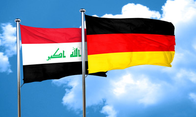 Iraq flag with Germany flag, 3D rendering