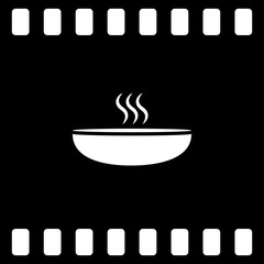 Hot proper meal plate vector icon